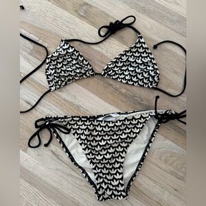 Adidas Black and White Bikini Top